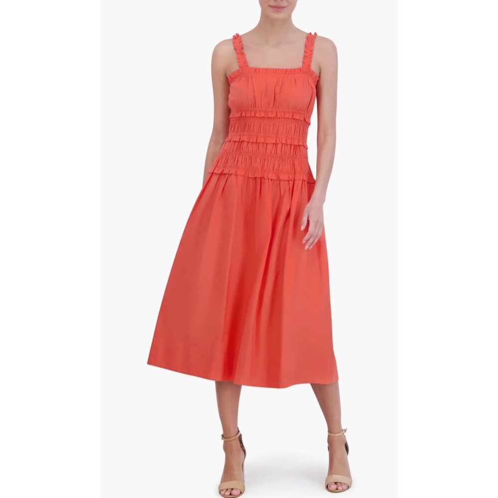 Eliza J Orange Cotton Midi Sundress size 4